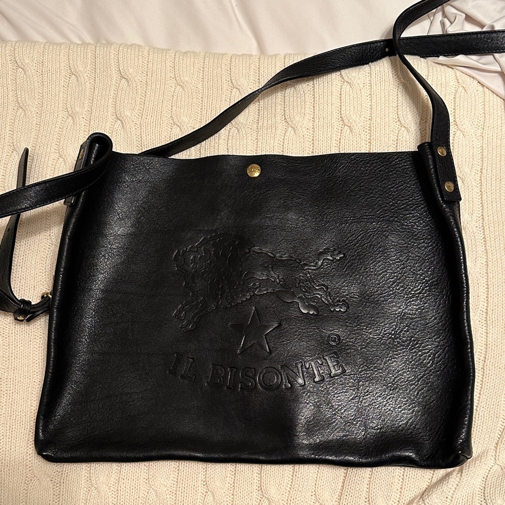 Black Leather Crossbody Bag